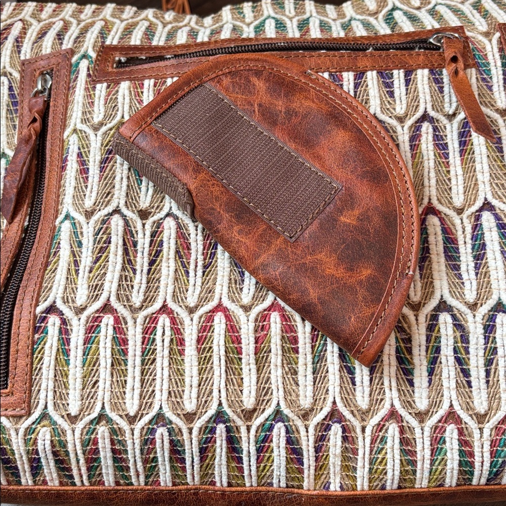Angel Ranch Conceal Carry Genuine hand tooled leather & textile,adjustable strap - Picture 8 of 11